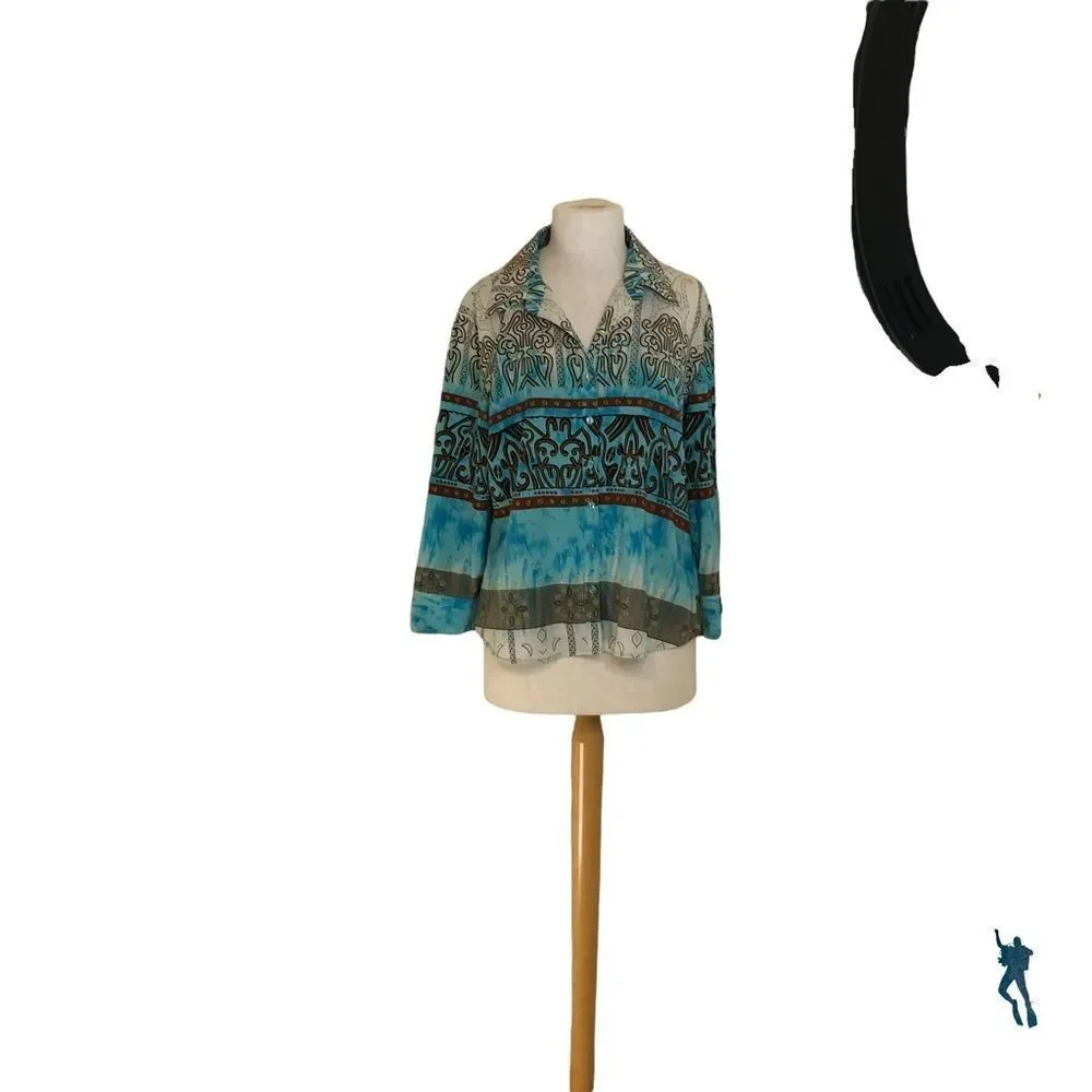 NINETIES Beautiful tribal print.    X-LARGE - Picture 2 of 6